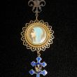 Verkocht Ketting Maria met blauw kruis detail